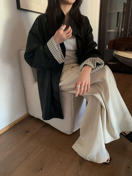 BLUEPOPS-Autumn casual hooded fake two-piece sweater 5606